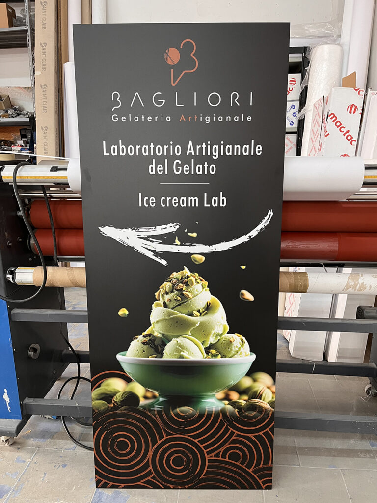 Una stampa in forex per Bagliori - Laboratorio Artigianale del Gelato